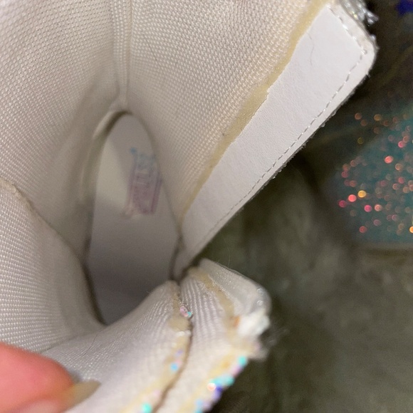 YRU MYA STAR WHITE GLITTER PLATFORM Stripper Dancewear BOOTS HEELS  XTRA Size 5 - Picture 16 of 16